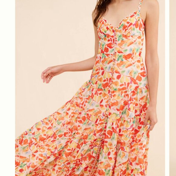 ASTR the Label Tazia Colorful Floral Maxi Dress Size M - Picture 2 of 9